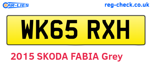 WK65RXH are the vehicle registration plates.