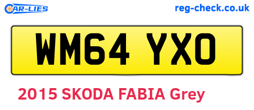 WM64YXO are the vehicle registration plates.