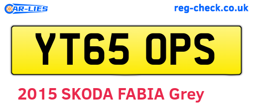 YT65OPS are the vehicle registration plates.