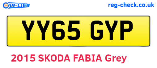 YY65GYP are the vehicle registration plates.