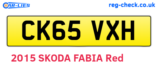 CK65VXH are the vehicle registration plates.