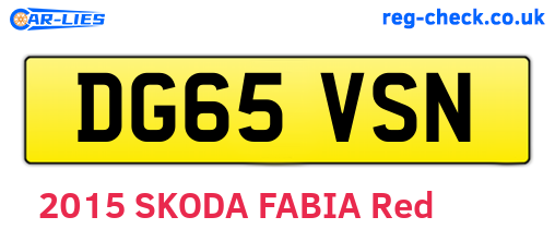 DG65VSN are the vehicle registration plates.