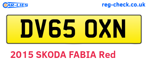 DV65OXN are the vehicle registration plates.