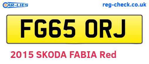 FG65ORJ are the vehicle registration plates.