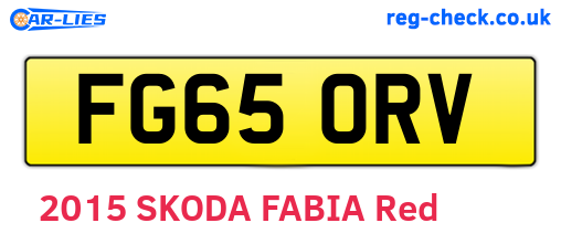 FG65ORV are the vehicle registration plates.
