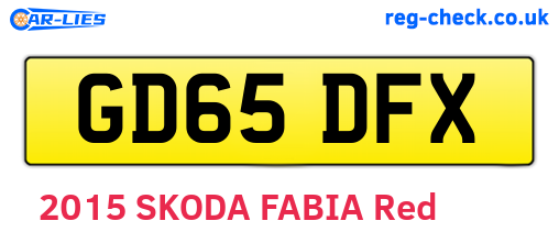 GD65DFX are the vehicle registration plates.