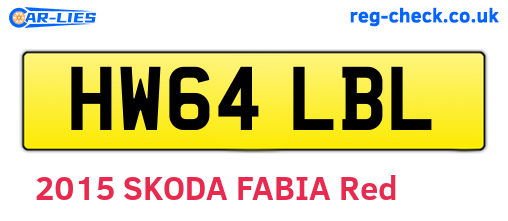 HW64LBL are the vehicle registration plates.