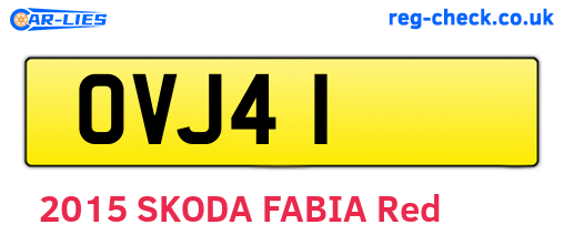 OVJ41 are the vehicle registration plates.
