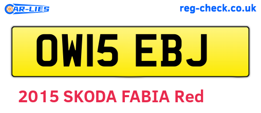 OW15EBJ are the vehicle registration plates.