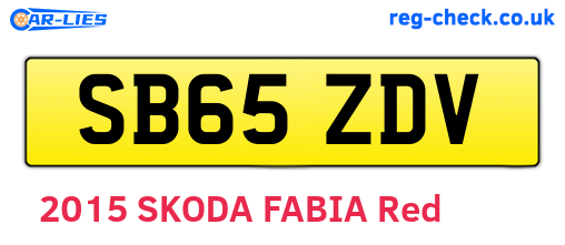 SB65ZDV are the vehicle registration plates.