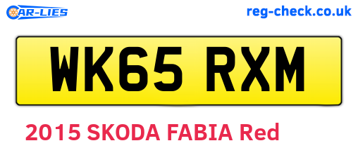 WK65RXM are the vehicle registration plates.
