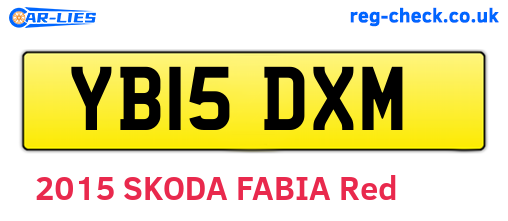 YB15DXM are the vehicle registration plates.