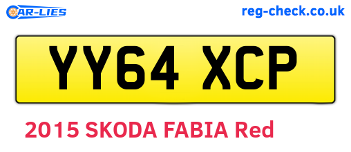 YY64XCP are the vehicle registration plates.