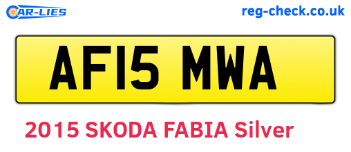 AF15MWA are the vehicle registration plates.