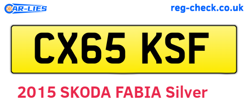 CX65KSF are the vehicle registration plates.