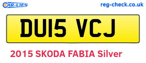 DU15VCJ are the vehicle registration plates.