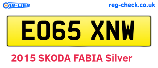 EO65XNW are the vehicle registration plates.