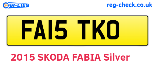 FA15TKO are the vehicle registration plates.