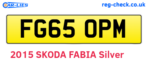 FG65OPM are the vehicle registration plates.