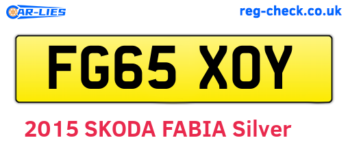FG65XOY are the vehicle registration plates.