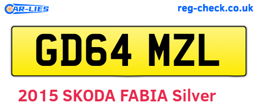 GD64MZL are the vehicle registration plates.