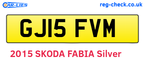 GJ15FVM are the vehicle registration plates.