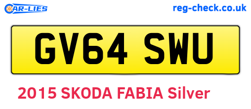 GV64SWU are the vehicle registration plates.