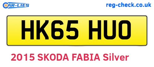 HK65HUO are the vehicle registration plates.