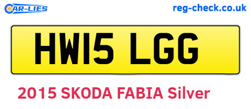 HW15LGG are the vehicle registration plates.
