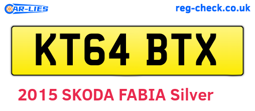 KT64BTX are the vehicle registration plates.
