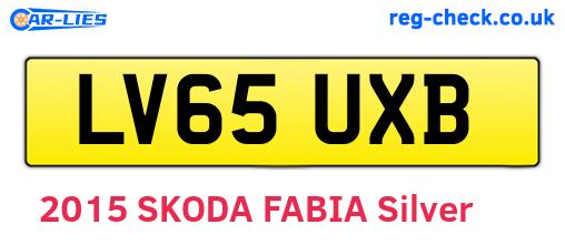 LV65UXB are the vehicle registration plates.
