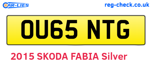 OU65NTG are the vehicle registration plates.