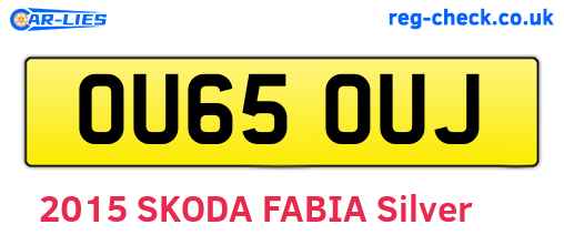 OU65OUJ are the vehicle registration plates.