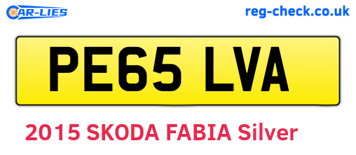 PE65LVA are the vehicle registration plates.