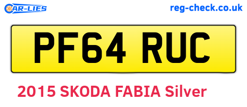 PF64RUC are the vehicle registration plates.