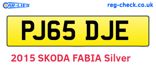 PJ65DJE are the vehicle registration plates.