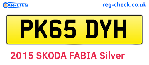PK65DYH are the vehicle registration plates.