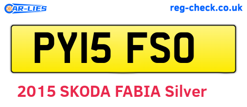 PY15FSO are the vehicle registration plates.