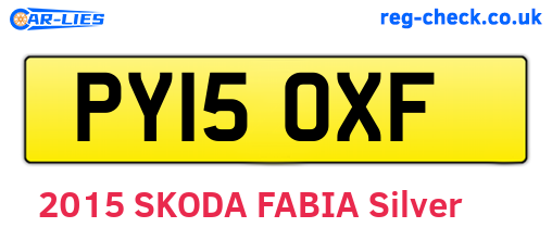 PY15OXF are the vehicle registration plates.