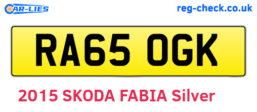 RA65OGK are the vehicle registration plates.