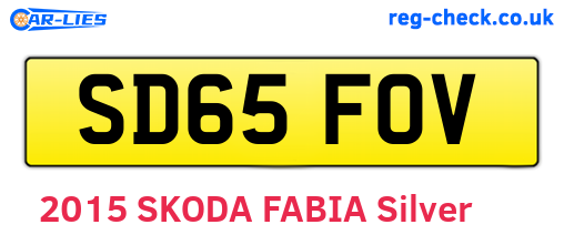 SD65FOV are the vehicle registration plates.