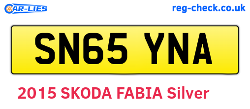 SN65YNA are the vehicle registration plates.