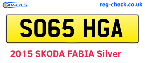 SO65HGA are the vehicle registration plates.