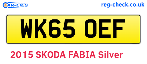 WK65OEF are the vehicle registration plates.