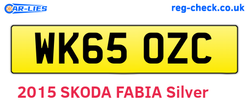 WK65OZC are the vehicle registration plates.