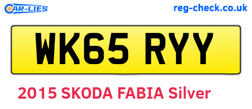 WK65RYY are the vehicle registration plates.