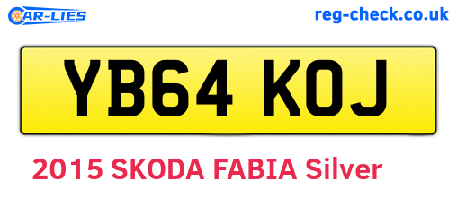 YB64KOJ are the vehicle registration plates.