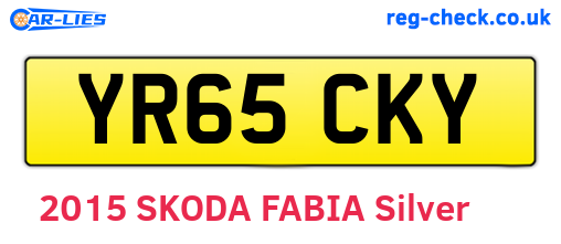 YR65CKY are the vehicle registration plates.