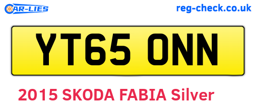 YT65ONN are the vehicle registration plates.