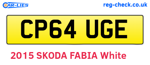 CP64UGE are the vehicle registration plates.